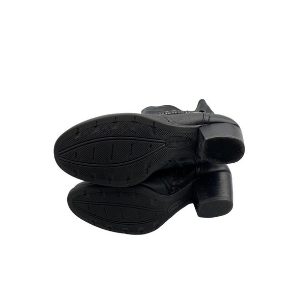 6.5M Bare Traps Women's "Reemona" Black Faux Leather Side Zip Boots 2" Block Hee - Picture 7 of 7